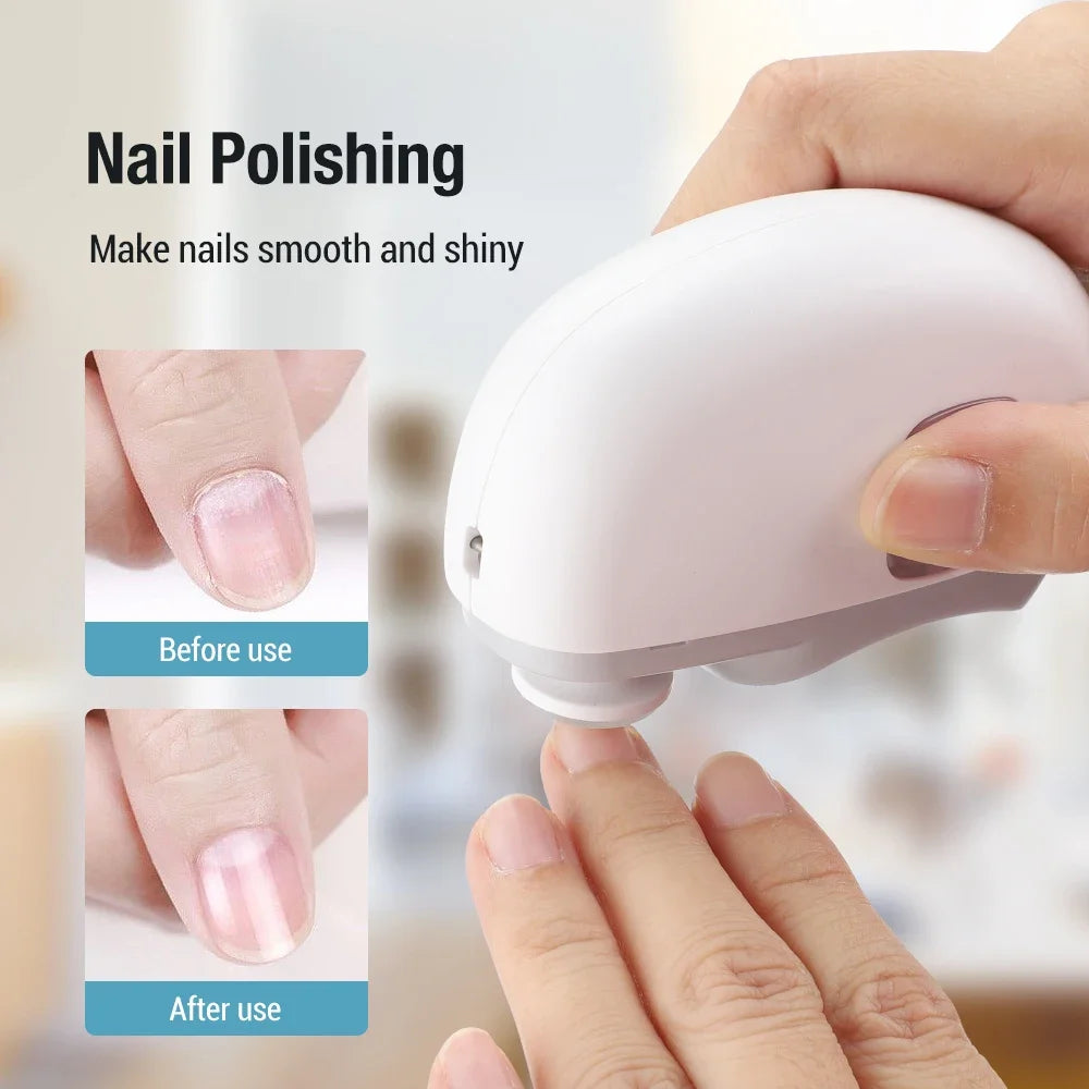 Cortauñas eléctrico para pulir y pulir con cortauñas automático ligero, cortador de uñas recargable, manicura para bebés y adultos