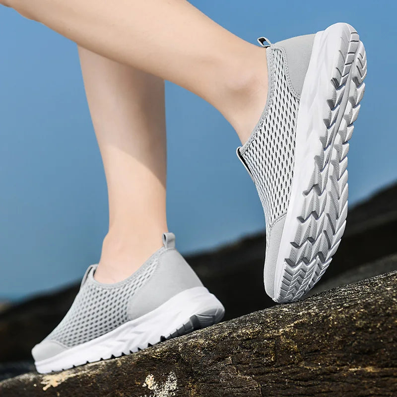 YRZL, zapatillas de deporte para hombre, zapatos informales de malla transpirable para mujer, mocasines antideslizantes de talla grande para exteriores, zapatos de tenis ligeros para caminar para hombre
