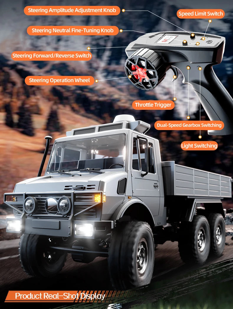 C8823 6WD RC coche 1/18 todoterreno vehículo de Control remoto 2,4G alta velocidad escalada transporte rescate oruga modelo juguetes para niños