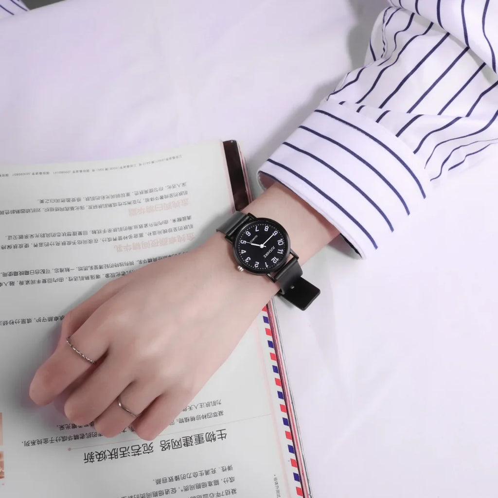 Reloj negro Simple, relojes de cuarzo para mujer, correa de silicona, reloj de pulsera de ocio para mujer, reloj de examen ligero de lujo para estudiantes, regalos