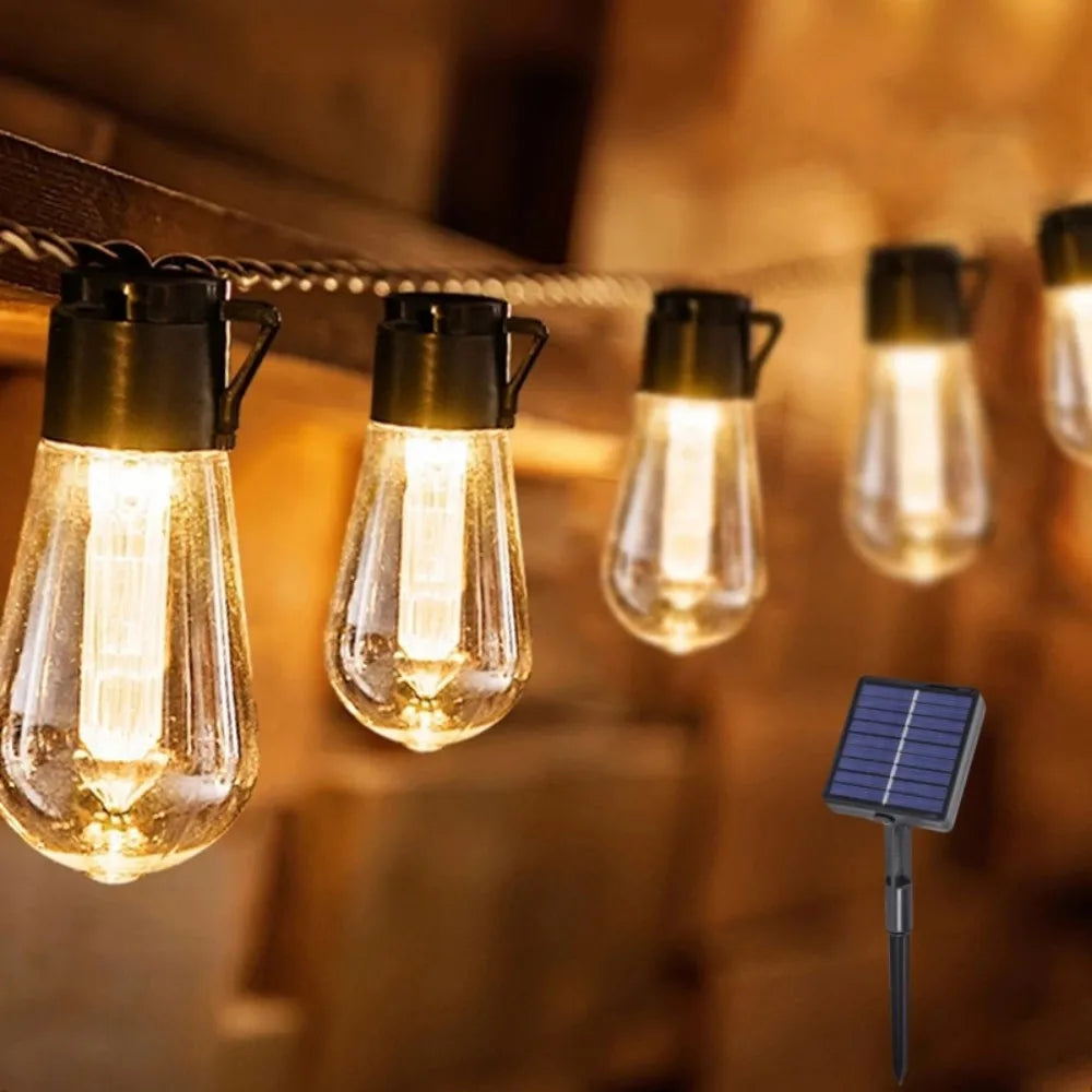 Cadena de Luces LED Solar Impermeable para Camping y Jardín