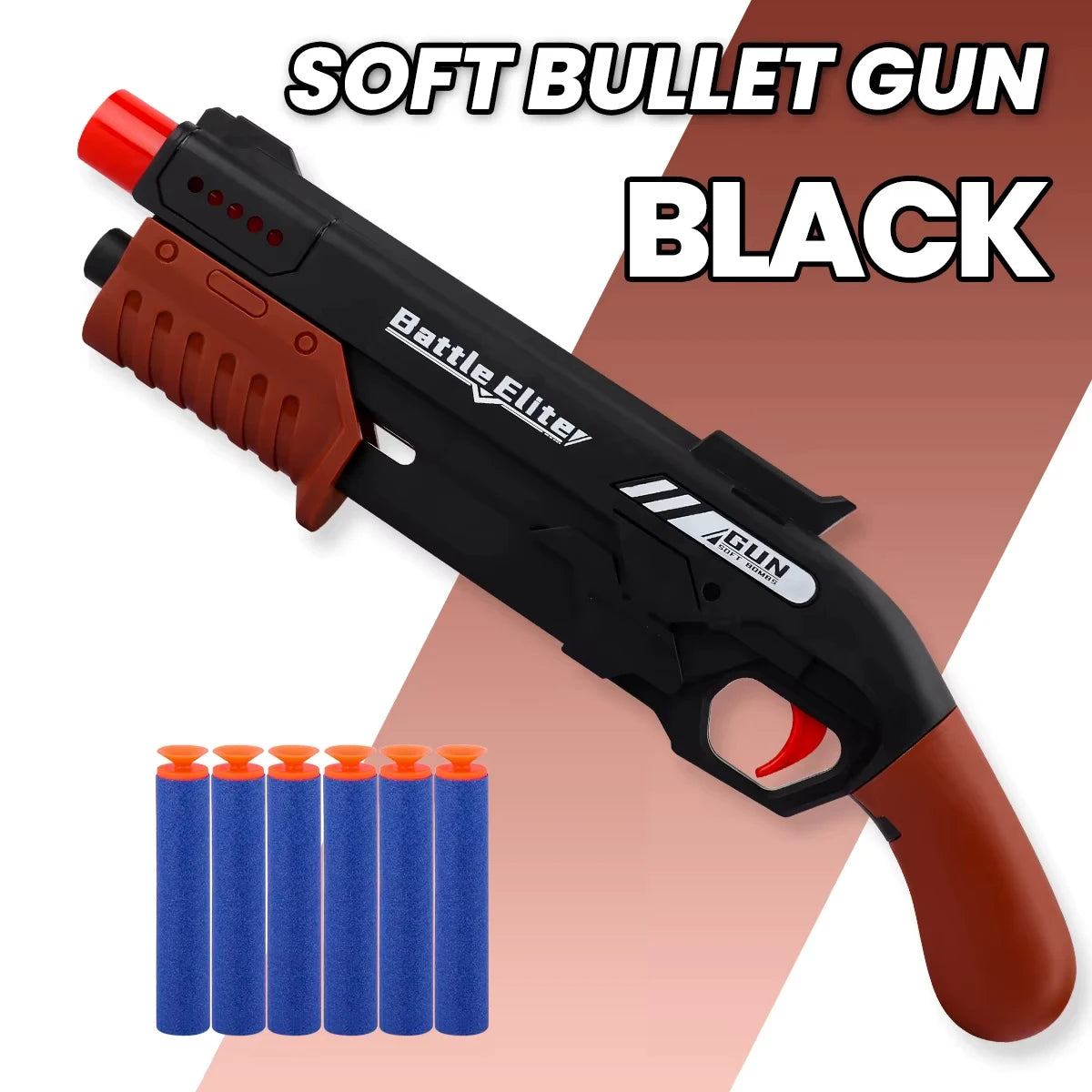 Lanzador de dardos de espuma Manual, bala suave duradera para exteriores, juguete de batalla, pistola de juego para niños y niñas, regalos de Halloween y Navidad