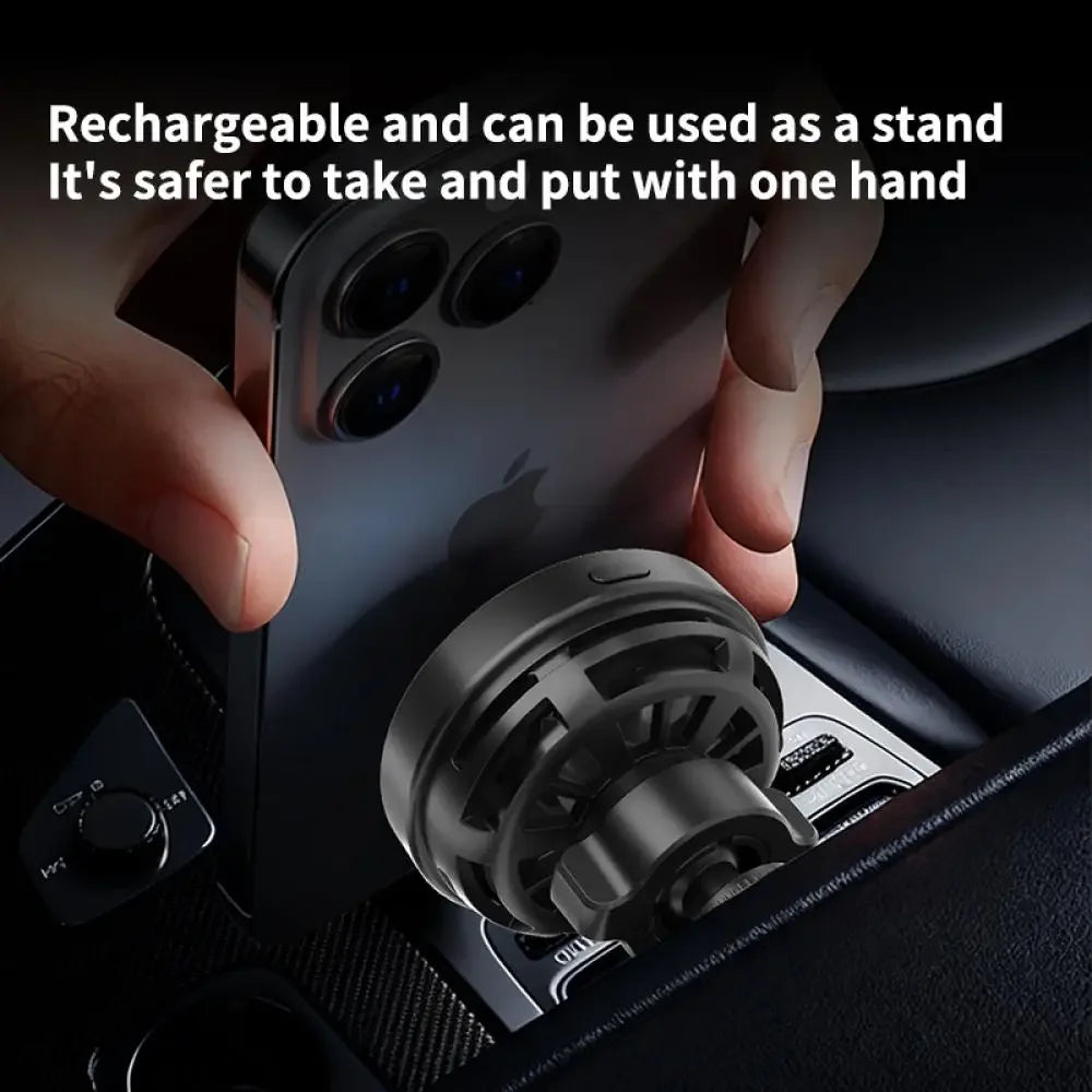 Cargador Magnético para Coche Qi2 de 25W con Luz RGB, Soporte para Rejilla de Ventilación con Carga Rápida y Refrigeración para iPhone 17 Pro Max