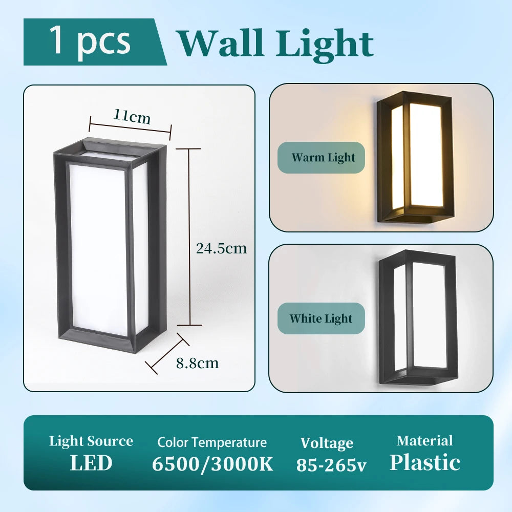 Lámpara LED de Pared 25W Impermeable para Exterior del Hogar