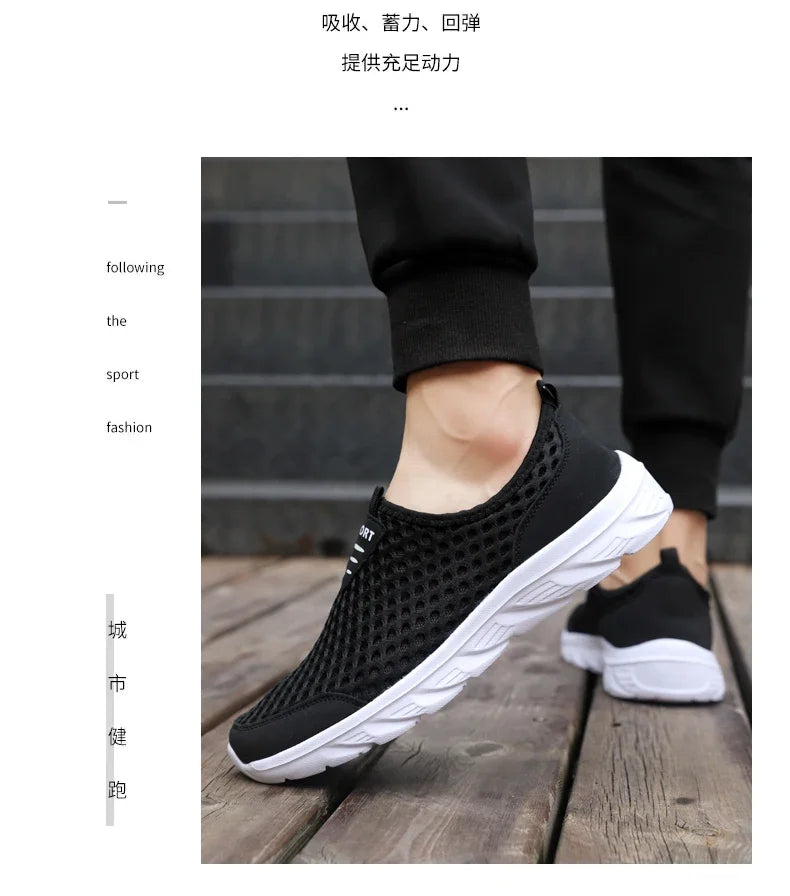 YRZL, zapatos informales ligeros para hombre, zapatillas informales transpirables sin cordones para hombre, zapatos planos antideslizantes para caminar al aire libre, talla 39-46