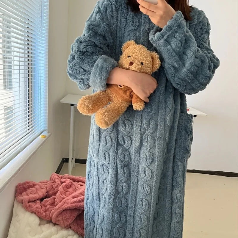 Pijama Polar de Mujer Talle Grande – Franela con Rayas