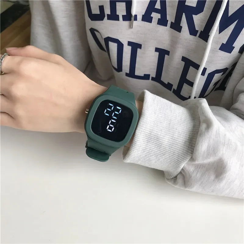 Reloj infantil con orejas de gato y pulsera, reloj digital impermeable, reloj deportivo electrónico LED para niñas, niños, estudiantes, regalo para niños
