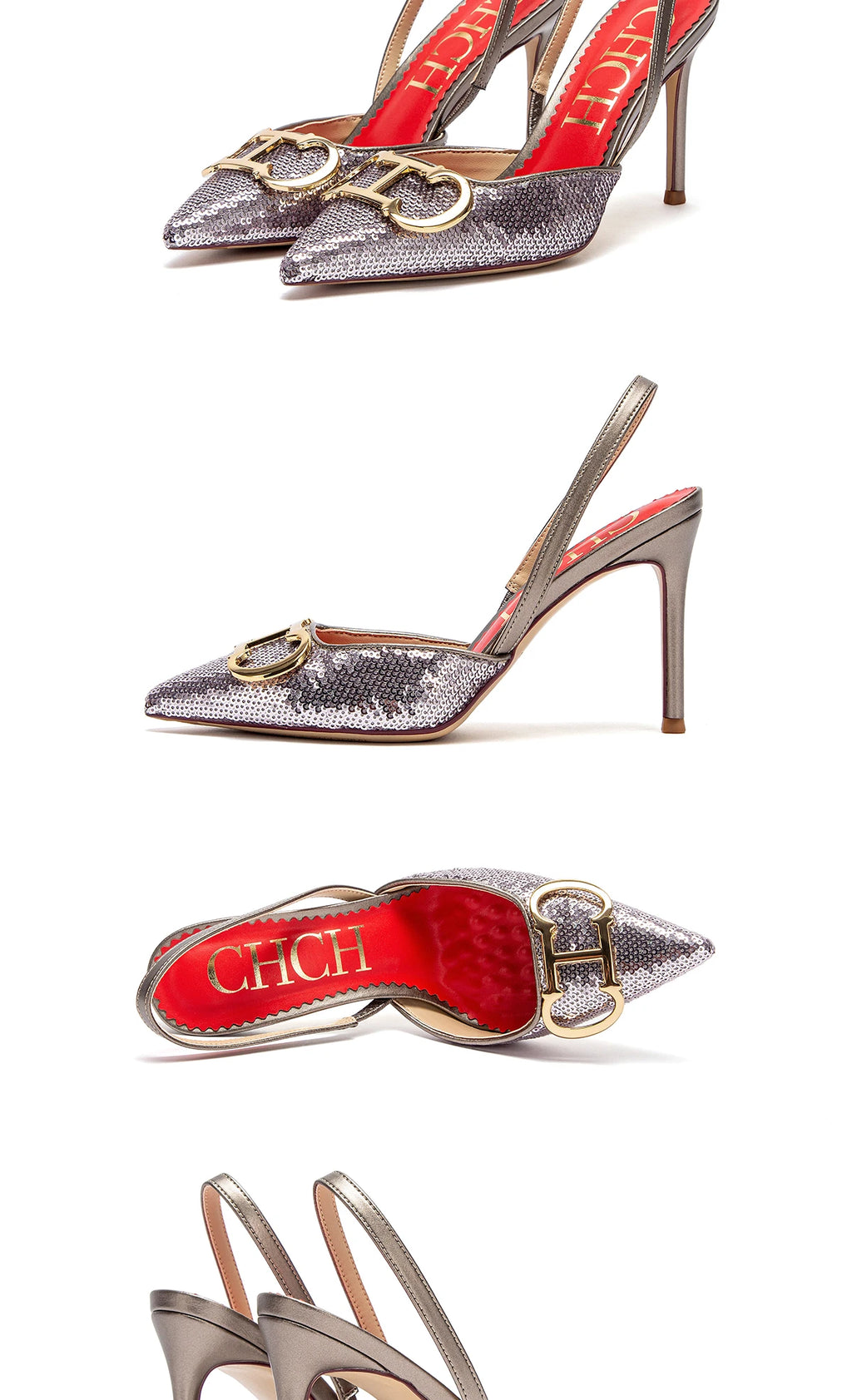 Stilettos de Mujer Punta Fina con Tiras y Plataforma 9 cm