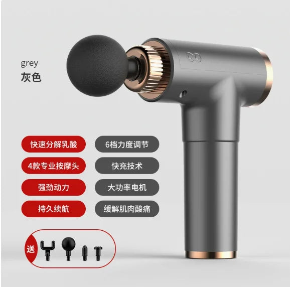 Pistola de masaje muscular portátil 2026 para masaje corporal, con pantalla táctil Led, ajuste de velocidad y 4 reemplazables, recargables