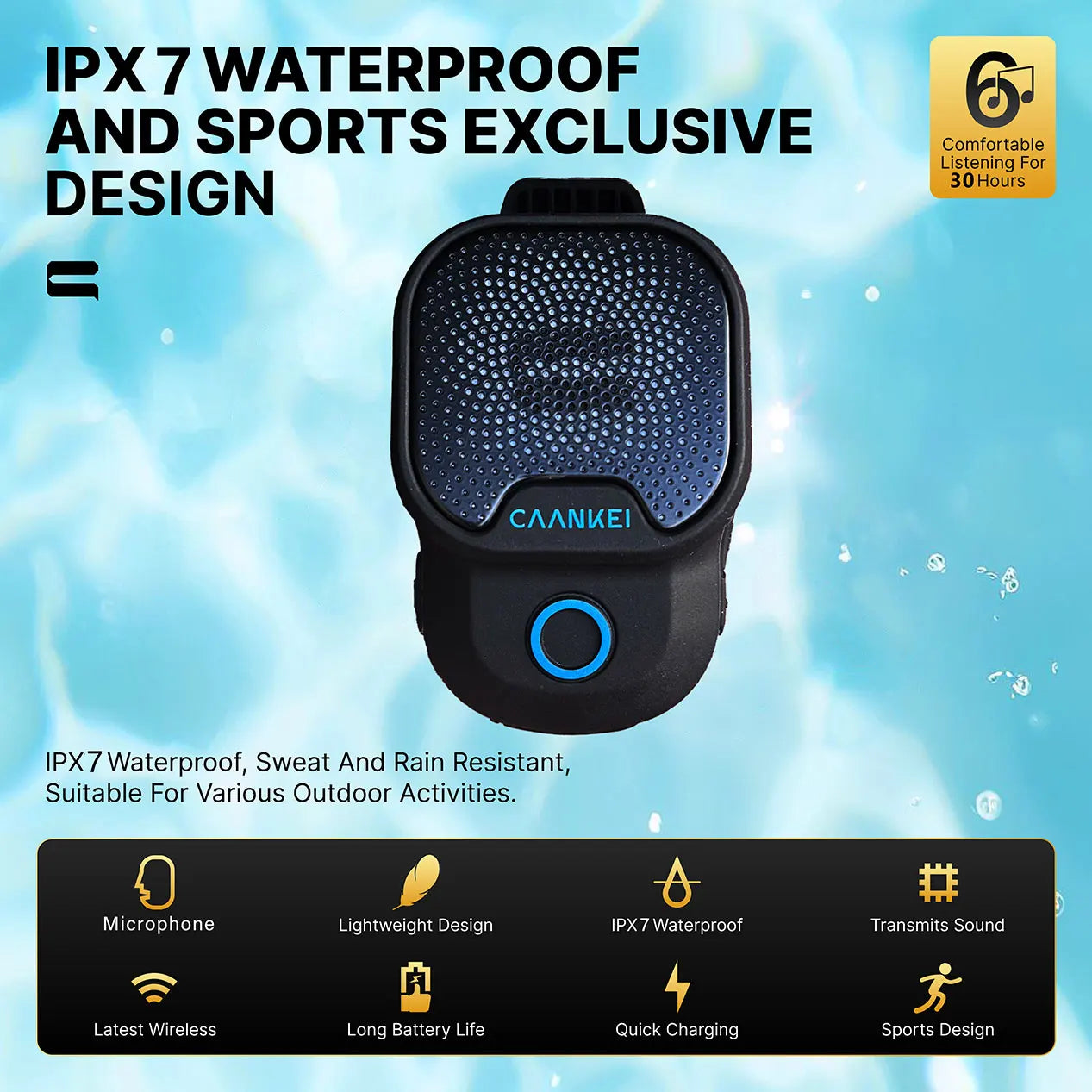 Altavoz Bluetooth portátil IPX7 altavoces portátiles impermeables deporte al aire libre micrófono con Clip altavoz llamadas/música Mini caja de sonido