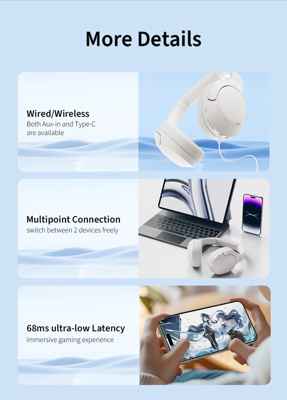 QCY H3 Lite Auriculares ANC Bluetooth 5.3 60H