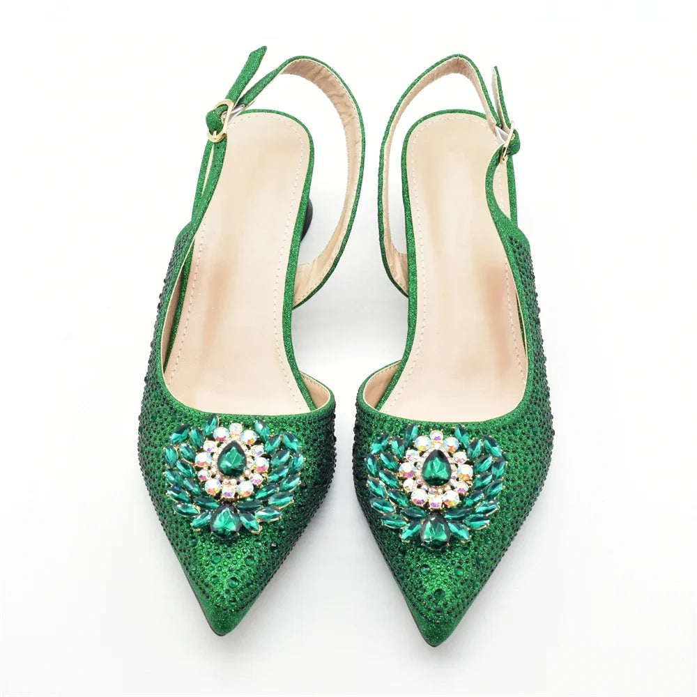Conjunto Zapatos y Cartera de Fiesta con Strass para Mujer