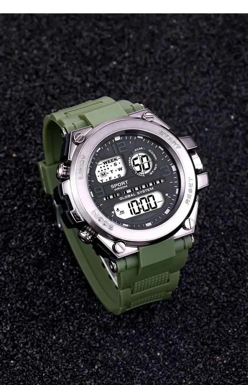 Reloj deportivo resistente al agua para hombres y estudiantes, reloj despertador luminoso multifunción, reloj Digital LED para hombre, reloj de pulsera electrónico deportivo