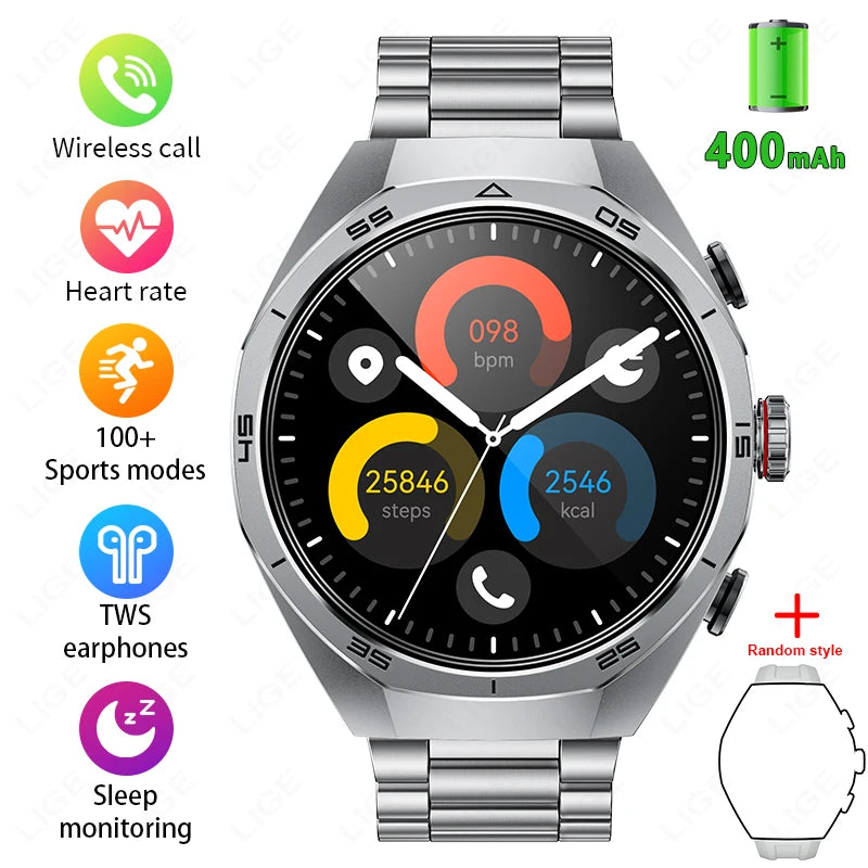 Reloj Inteligente 2 en 1 con Auriculares NFC Deportivo