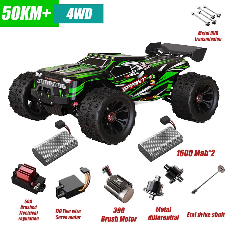 Coche teledirigido 1/14 4WD 2,4G, coche de Control remoto 550, cepillo de carbono, Motor fuerte de deriva, todoterreno, coche de carreras en el desierto, camión remoto, juguetes