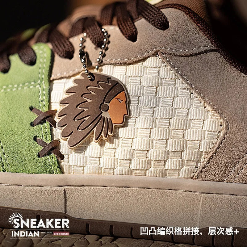 Zapatillas de Skate para Hombre de Alta Calidad, Estilo Retro, Suela Gruesa, Casuales, Versátiles, con Diseño Totem Indio