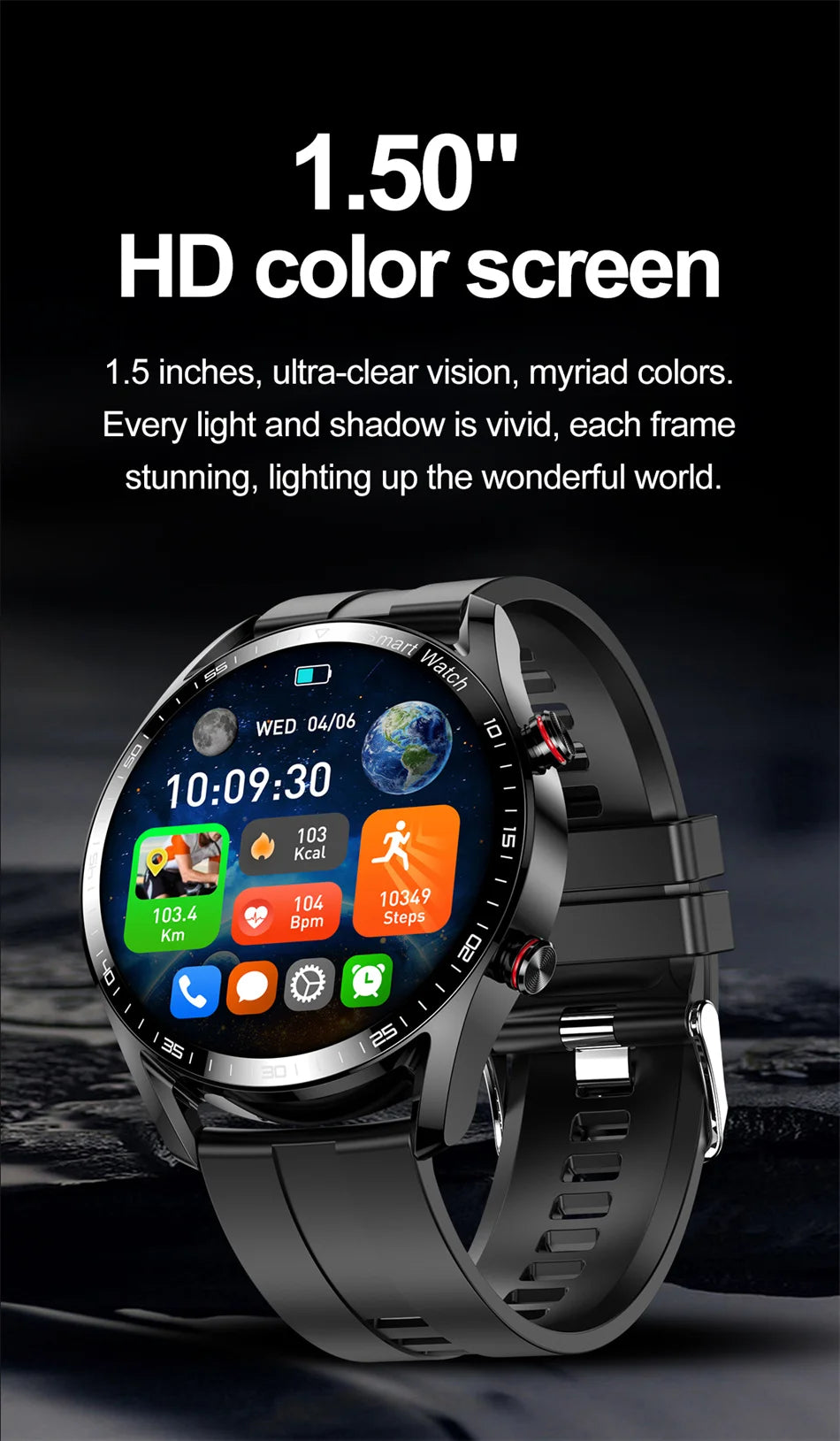 ECG + PPG Bluetooth llamada reloj inteligente hombres láser salud presión arterial Fitnes relojes deportivos hombre deportes impermeable Smartwatch + caja