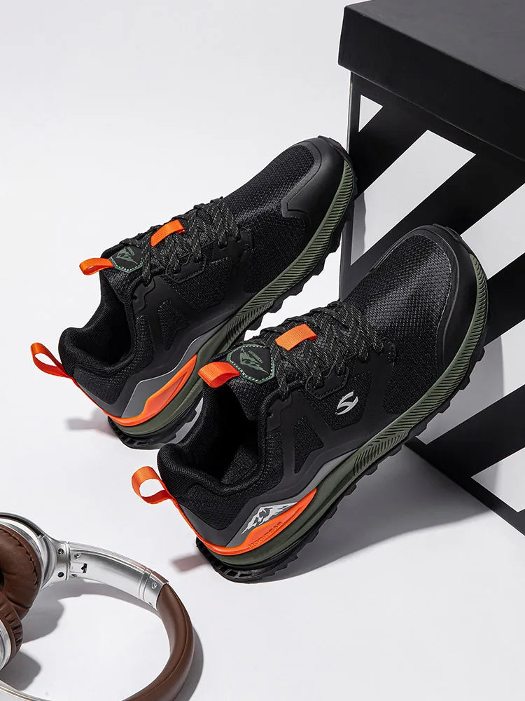 HOBIBEAR Zapatillas de senderismo unisex con cordones Zapatos para caminar Viajes al aire libre Zapatillas de deporte de cuero artificial