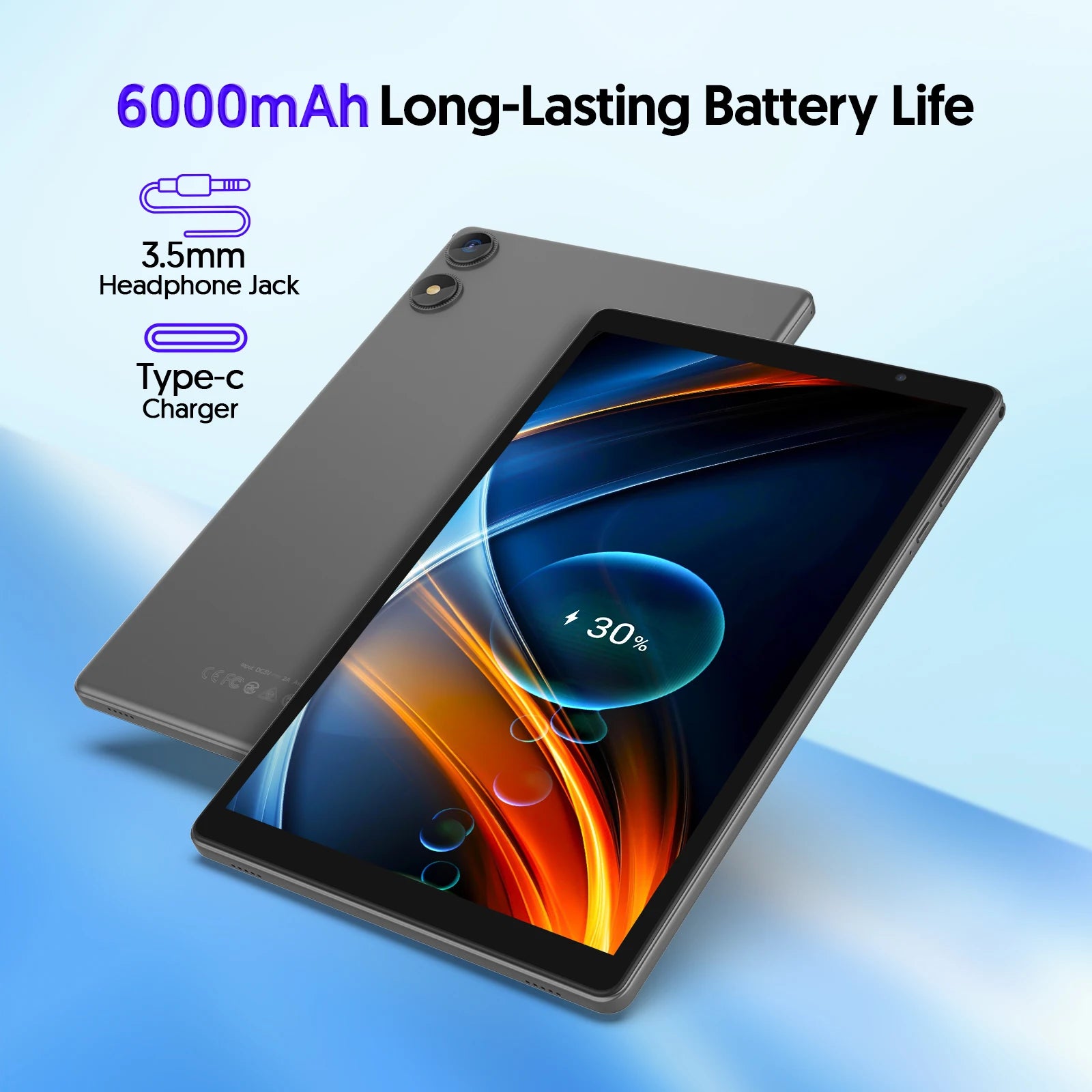 Tablet Android 15 de 10": 8GB RAM, 32GB ROM, cuatro núcleos, 6000mAh