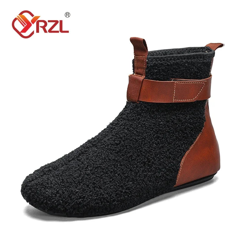 YRZL, zapatos para hombre, botas de invierno para hombre, zapatillas cálidas para hombre, zapatos planos suaves antideslizantes, zapatos casuales para hombre, cómodas zapatillas de interior para el hogar para hombre