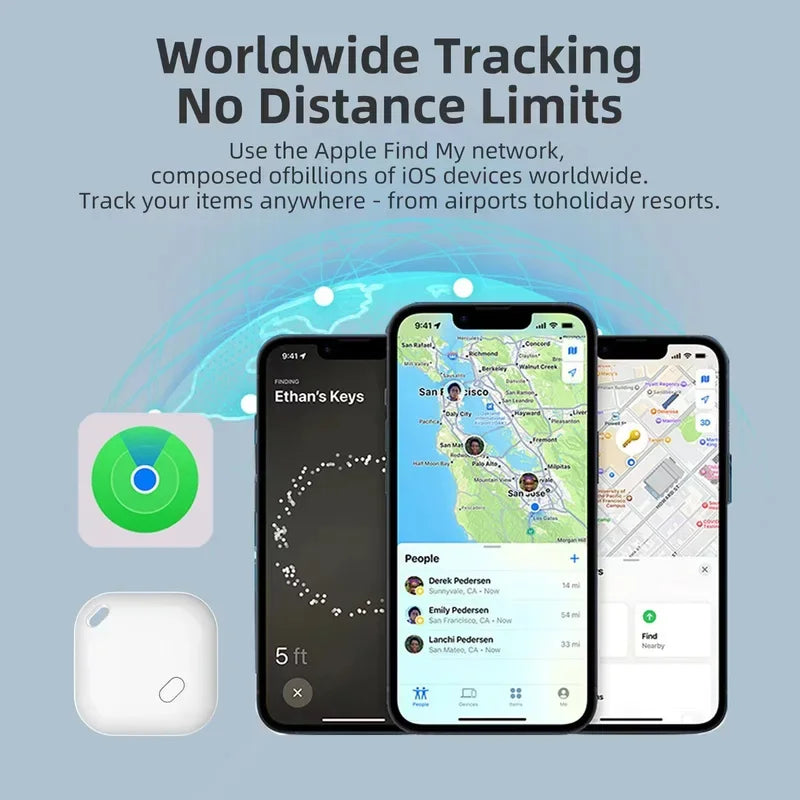 Mini dispositivo de seguimiento para Apple Find My Key, buscador inteligente de niños, localizador de mascotas, GPS para coche, rastreador perdido, rastreador inteligente Bluetooth, sistema IOS