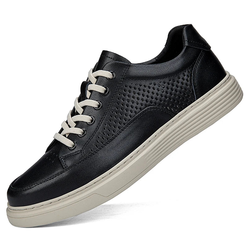 Zapatos Casuales de Cuero Genuino para Hombre - Suela Gruesa