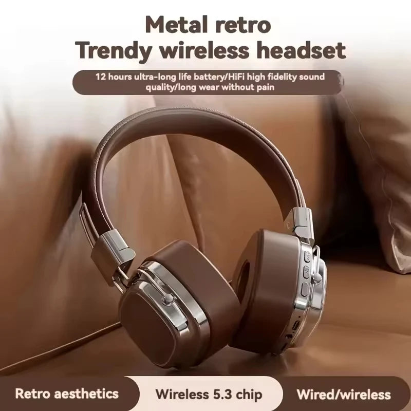 2025 nuevo 5,3 auriculares inalámbricos Bluetooth plegables auriculares Gamer elección Retro sobre la oreja auriculares DJ sonido estéreo Bluetooth