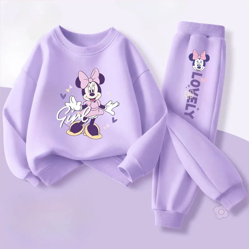 Conjunto de buzo y pantalón deportivo para niñas con estampado