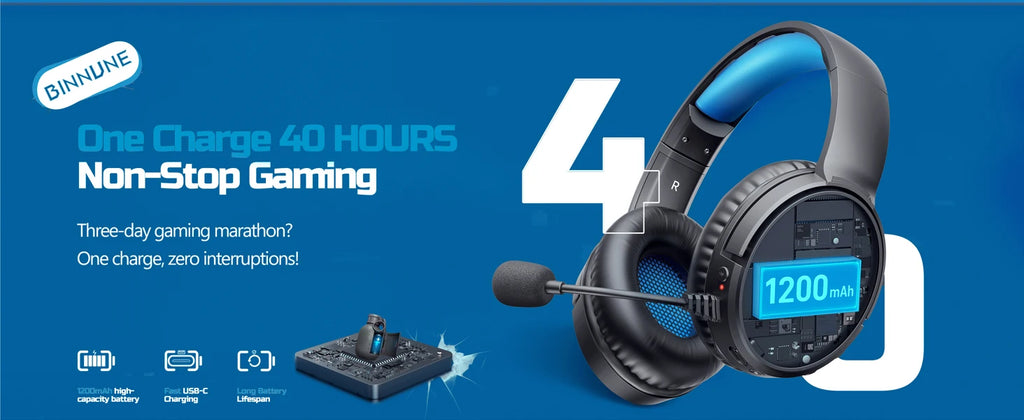 BINNUNE BW02 Auriculares Gaming Bluetooth 5.2