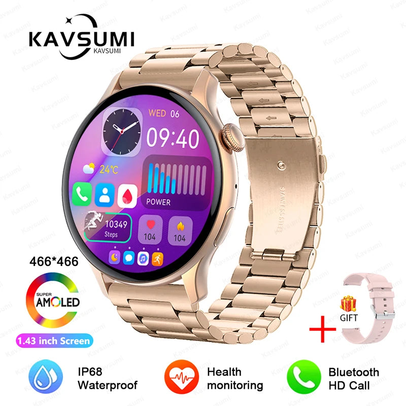 Reloj Inteligente NFC para Mujer con AMOLED, GPS y Llamadas Bluetooth