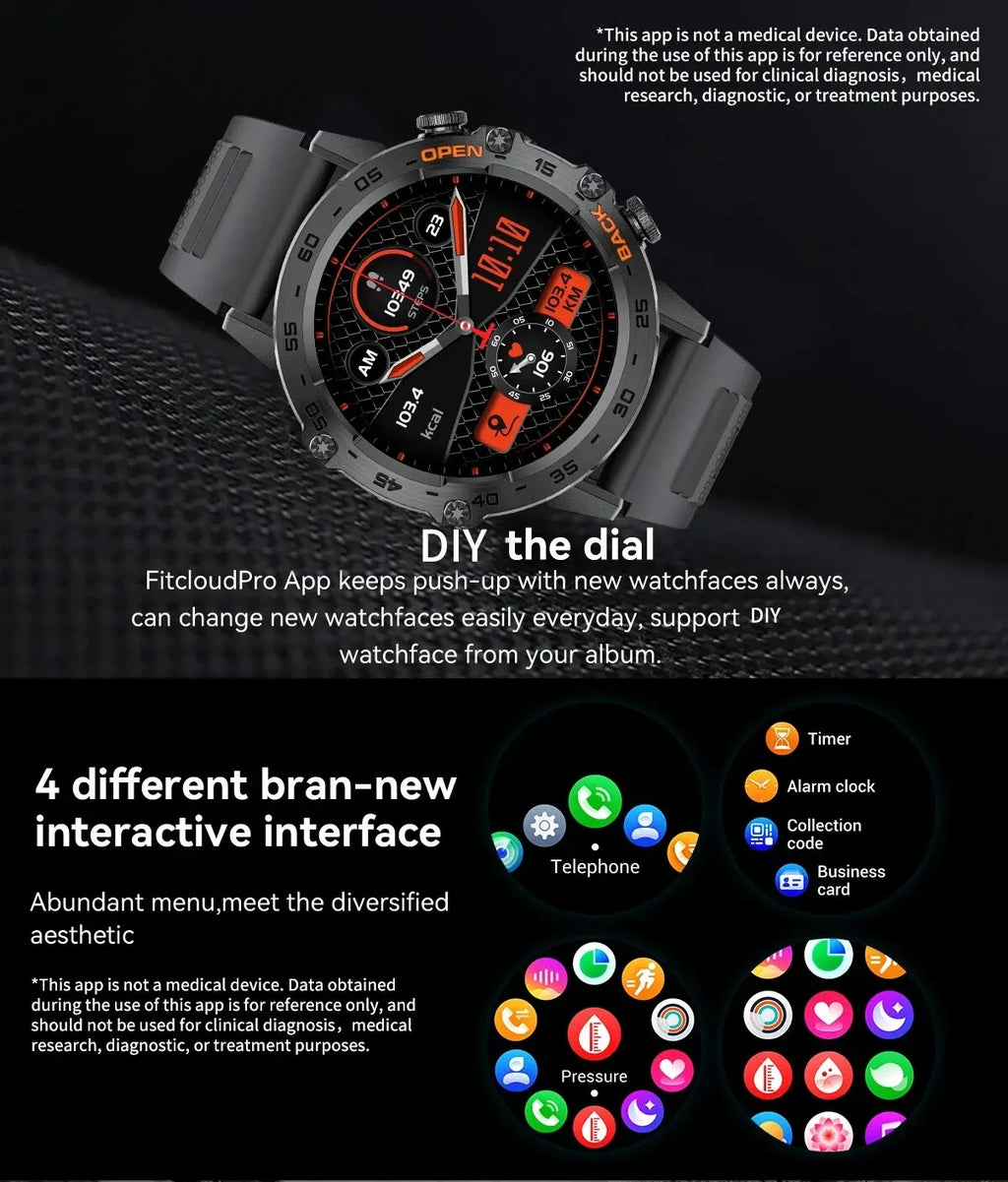 LIGE Reloj Inteligente Ritmo Cardíaco Bluetooth