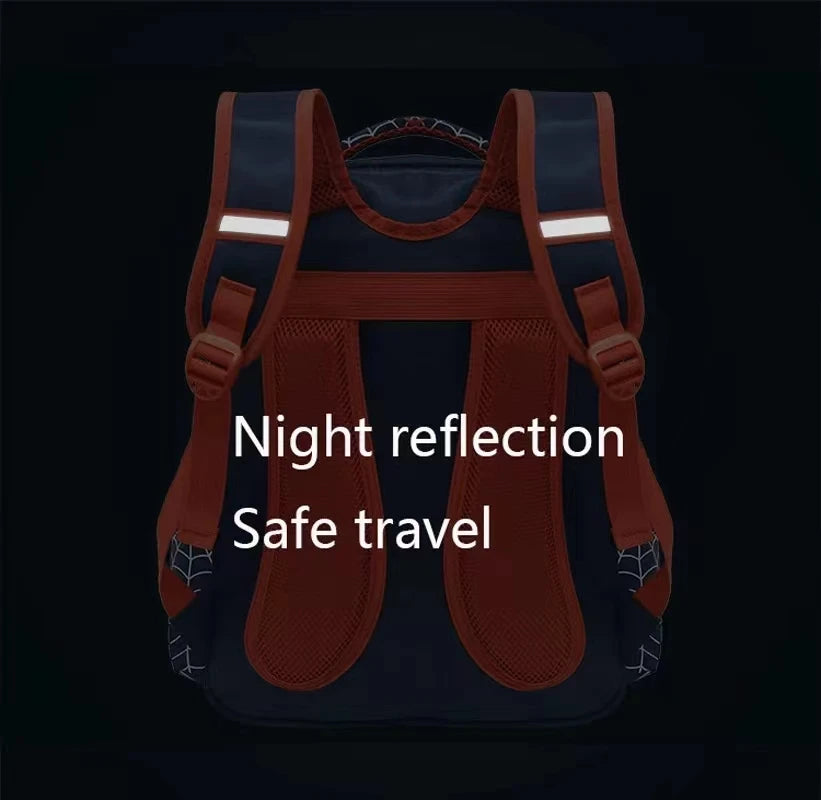 Mochila Escolar para Niños con Patrón de Araña