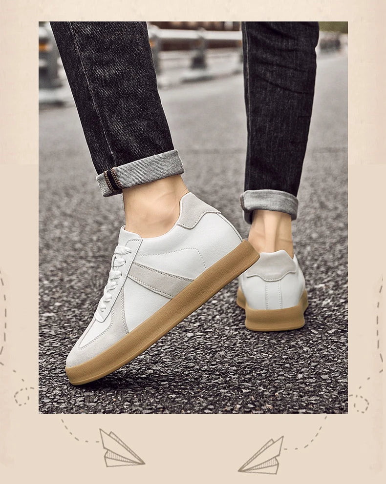 Zapatos invisibles con aumento de altura, zapatos de entrenamiento moral de 8cm, zapatillas informales transpirables de verano con aumento de altura interior para hombre, zapatos Forrest Gump versátiles Retro de cuero genuin