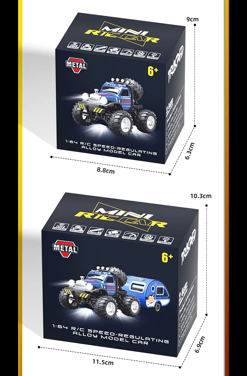 Mini Coche Teledirigido 1:64 de Aleación con Control Dual