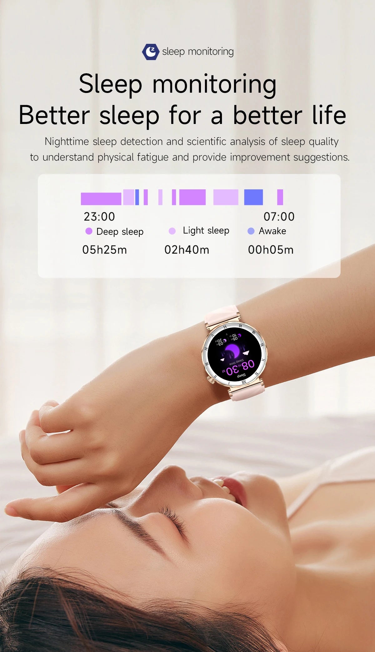 LIGE Reloj Inteligente Ultrafino 6.2mm Mujer