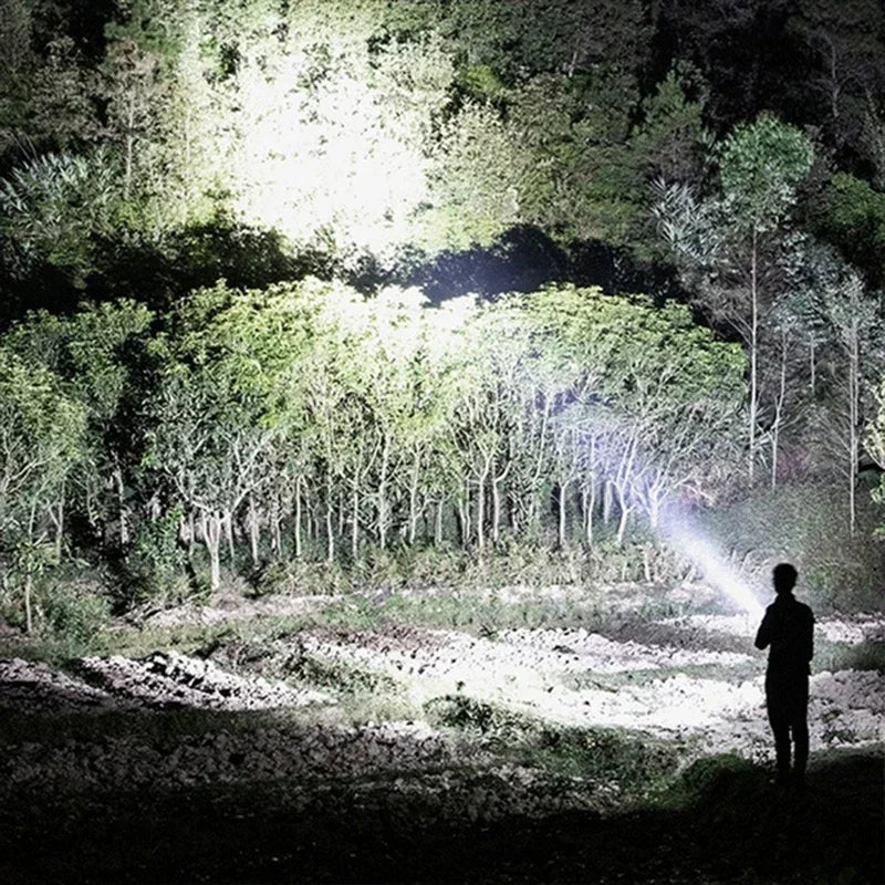 Linternas LED Súper Brillantes Recargables, Linterna de Largo Alcance, Adecuada para Emergencias al Aire Libre, Camping, Pesca, Caza