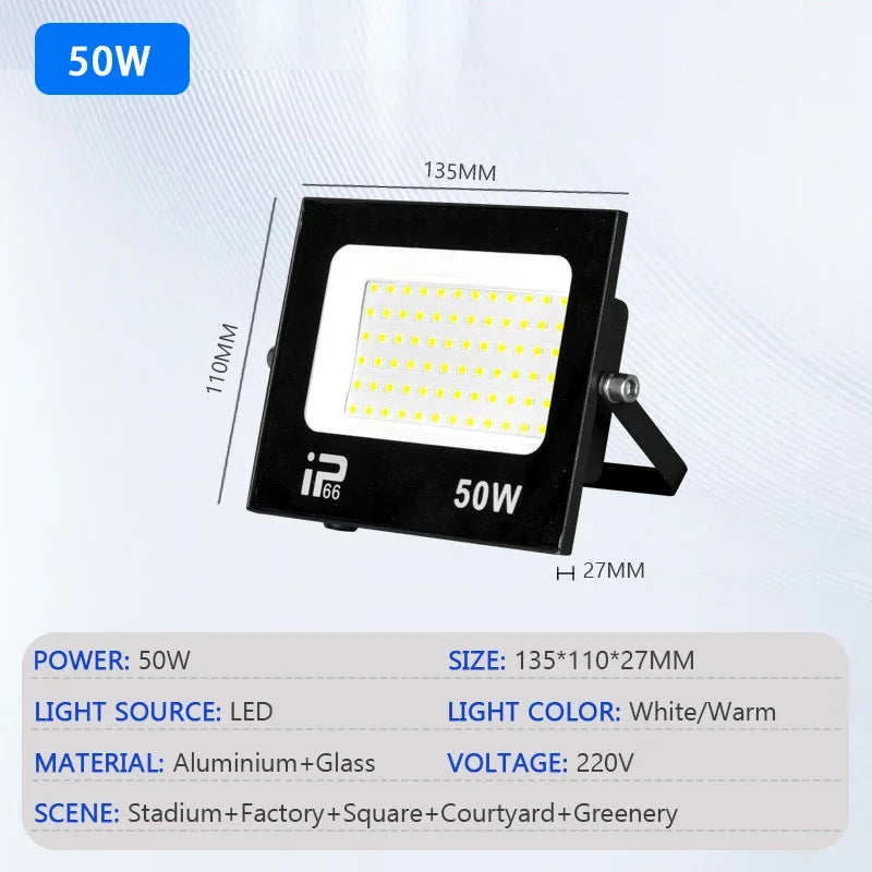 Reflector LED Exterior IP66 Impermeable para Jardín AC220V