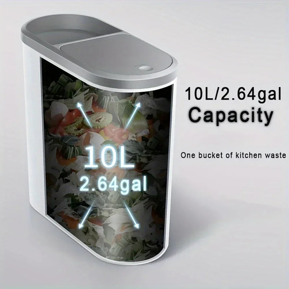 Cubo de basura con tapa de gran capacidad, diseño estrecho e impermeable para baño y cocina