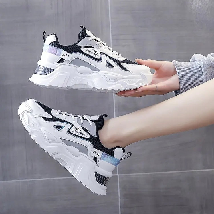 2025 zapatillas de deporte para mujer, zapatos planos con plataforma, zapatos de mujer, zapatillas informales verdes, zapatillas gruesas para mujer, zapatos de mujer