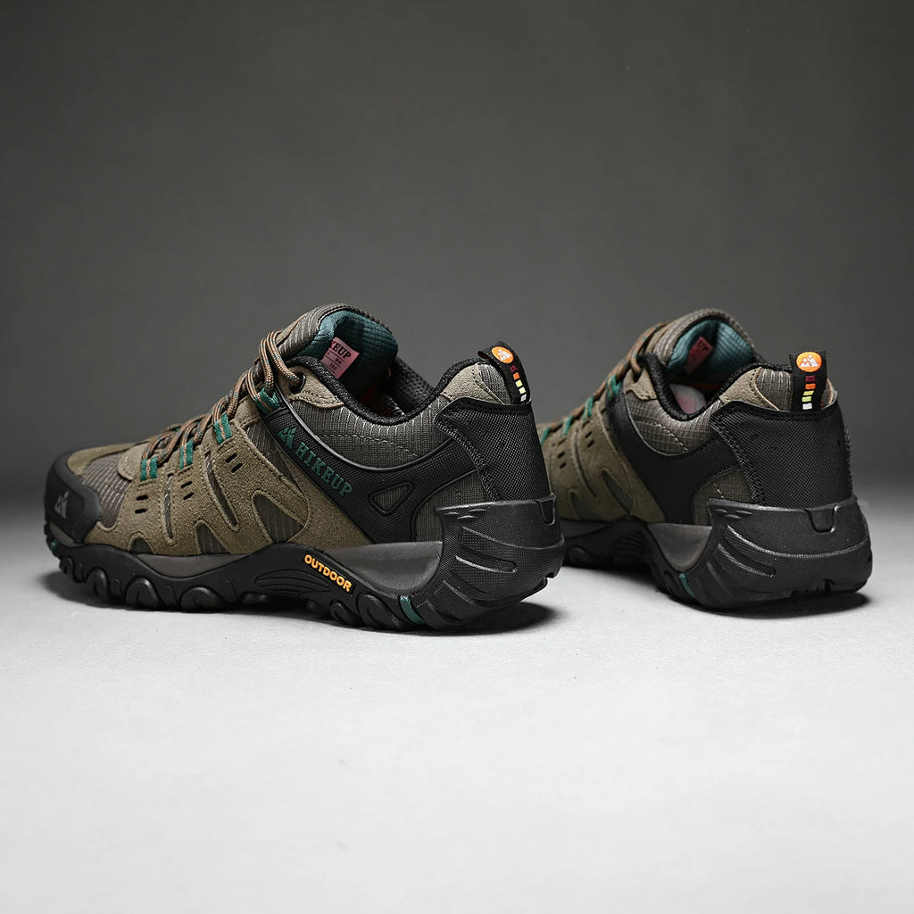 Zapatos de senderismo HIKEUP para hombre, zapatos de exterior de piel de ante, zapatillas tácticas resistentes al desgaste para senderismo, caminar y cazar