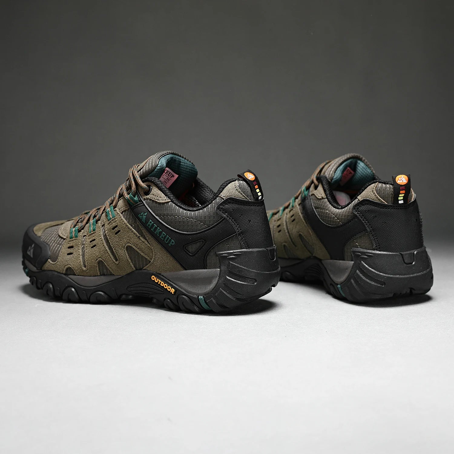 Zapatos de senderismo HIKEUP para hombre, zapatos de exterior de piel de ante, zapatillas tácticas resistentes al desgaste para senderismo, caminar y cazar