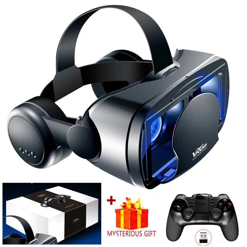 VRG Pro gafas de realidad Virtual VR dispositivos de auriculares Viar gafas de casco 3D lentes inteligentes para teléfono inteligente juego de teléfono móvil