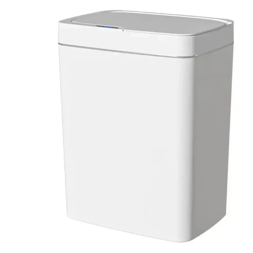 Cubo de Basura Automático con Sensor 15L, Contenedor de Basura Inteligente sin Contacto, Cubo de Basura Electrónico Impermeable Blanco, Moderno para el Hogar y el Baño