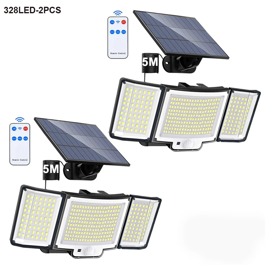 Lámpara Solar LED con Sensor de Movimiento para Jardín y Exterior