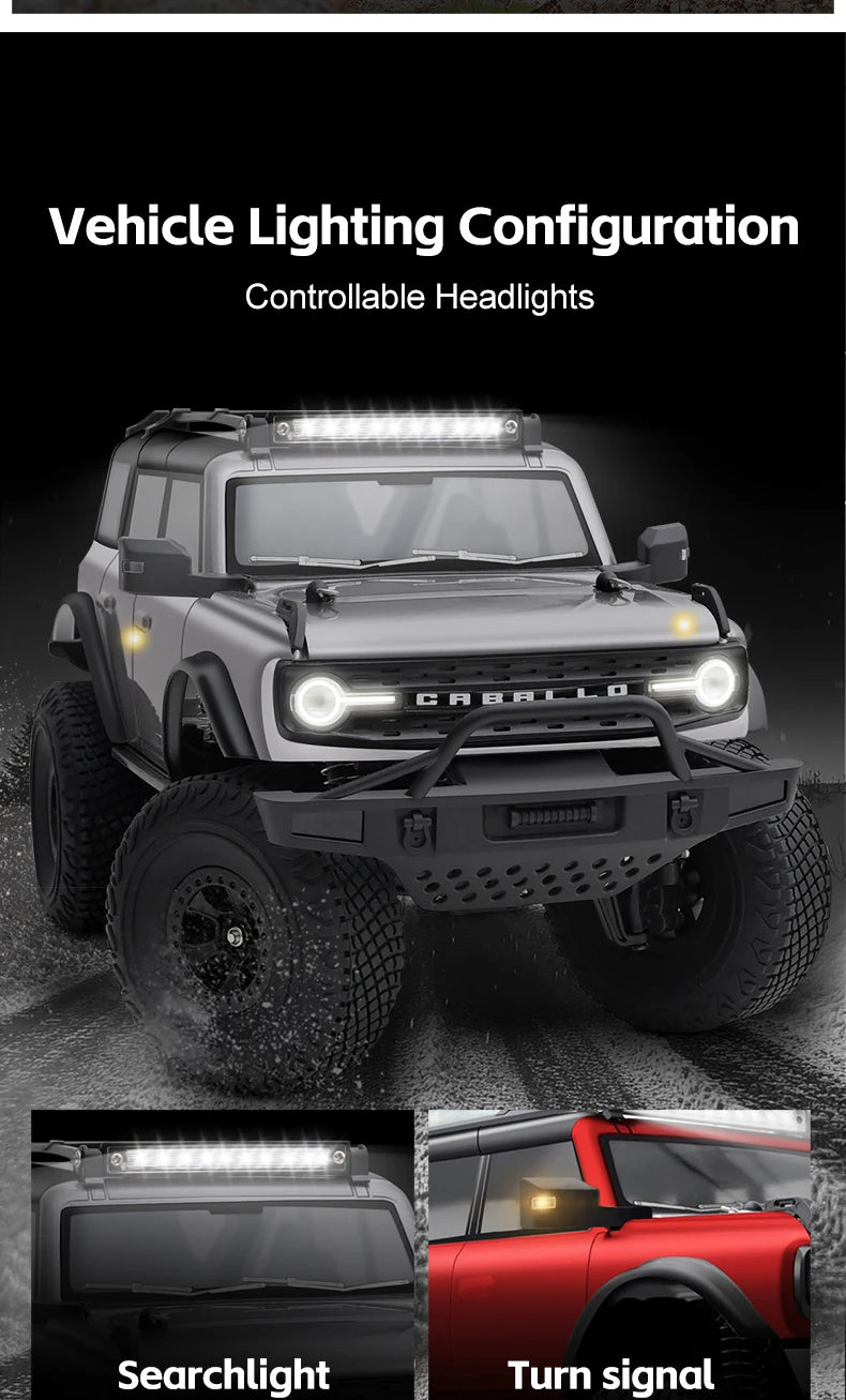 WLtoys 184023 1:18 Vehículo Todoterreno 4WD, Auto RC 2.4G RTR, Crawler Eléctrico a Control Remoto con Luces LED, Juguetes para Niños