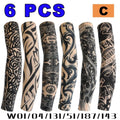 6 Mangas Protectoras para Tatuajes Unisex, Protección Solar UV, Mangas con Estampado de Tatuajes para Ciclismo al Aire Libre