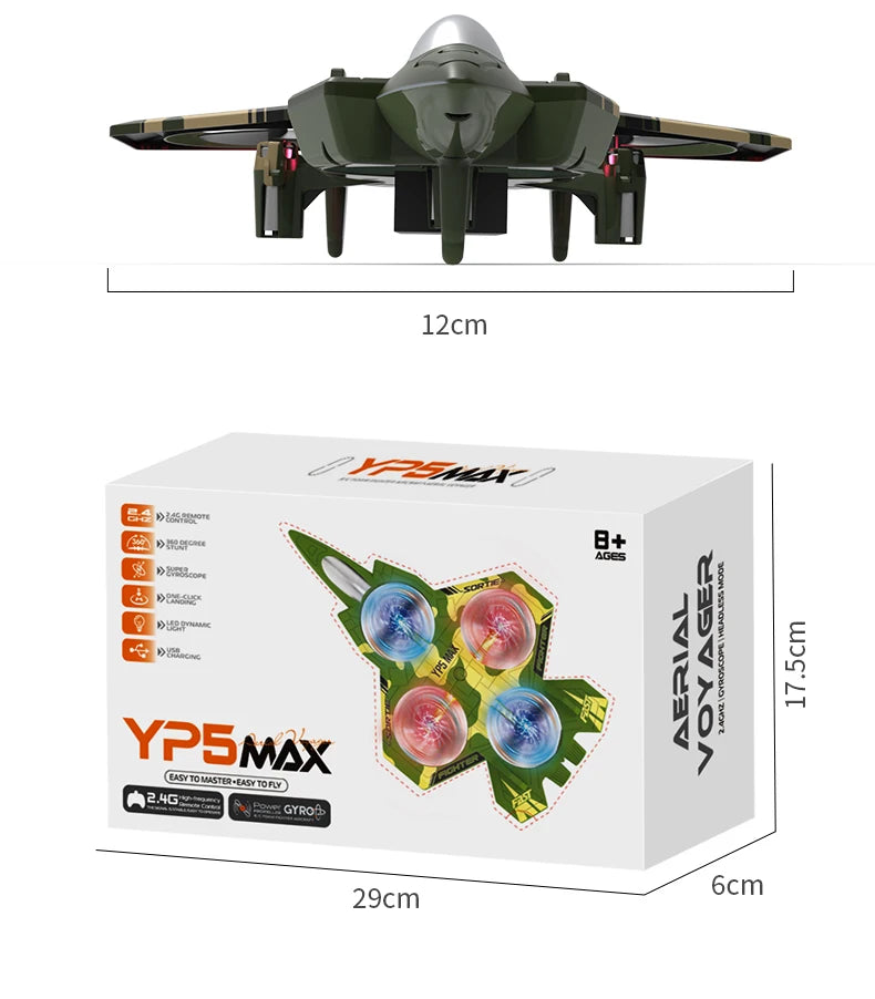Dron de Acrobacias YP5 MAX con Cámara HD, Plegable, Vuelo Orbital