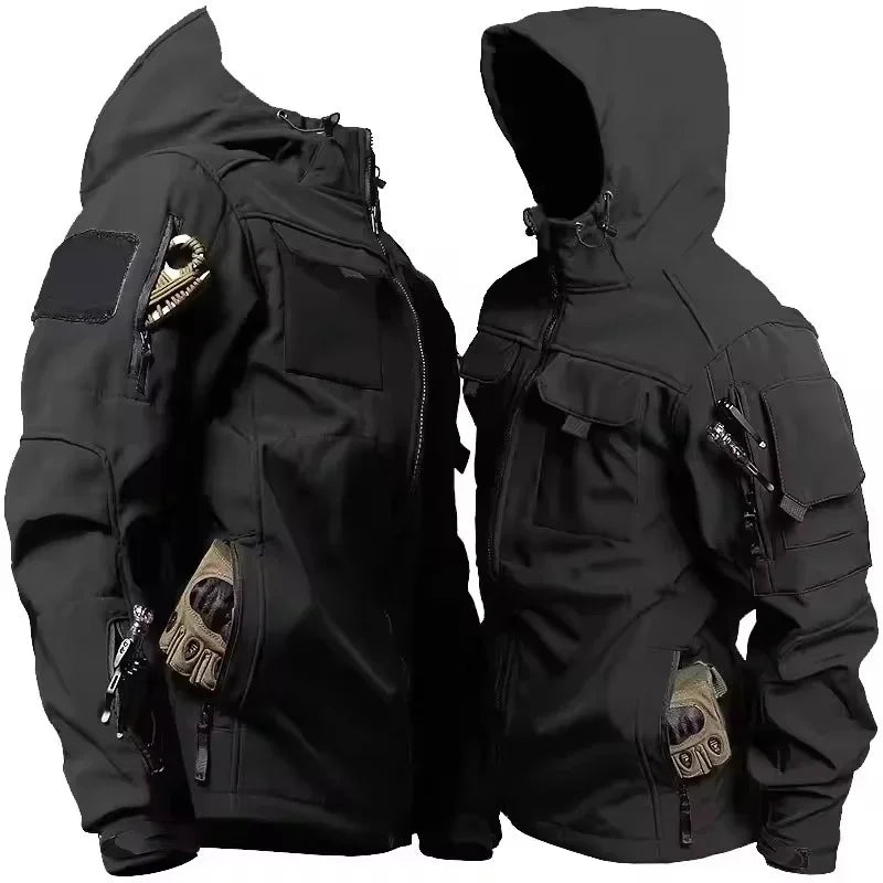 Chaqueta Táctica Militar Impermeable con Capucha para Hombre