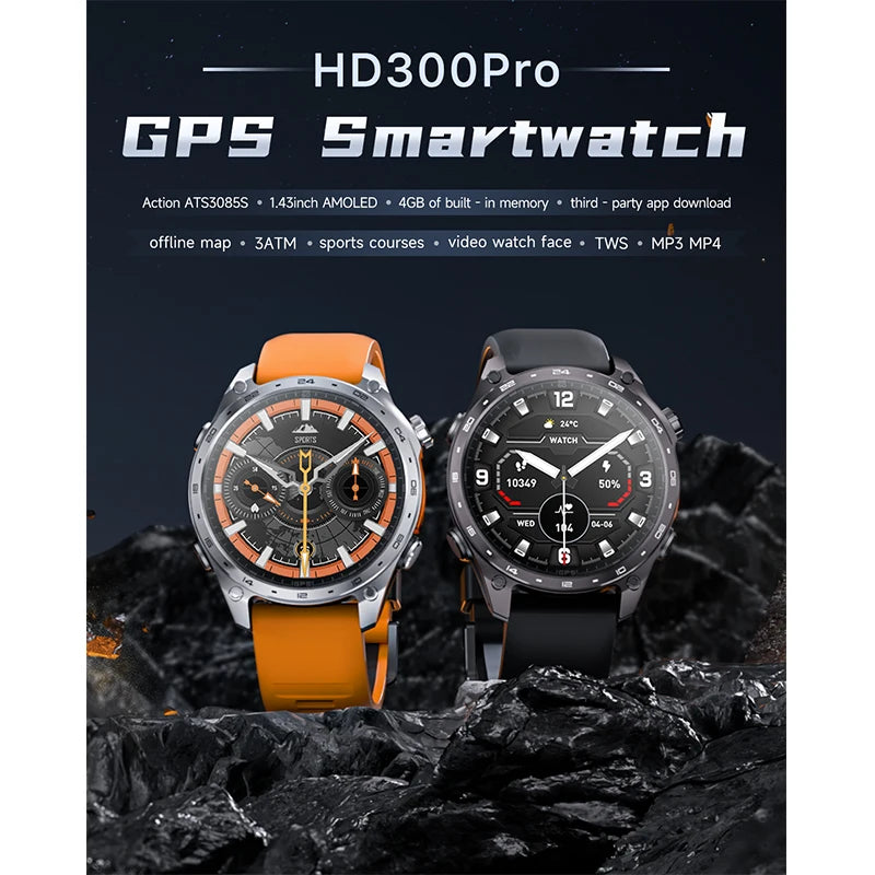 Reloj Inteligente Militar GPS Altímetro 530mAh