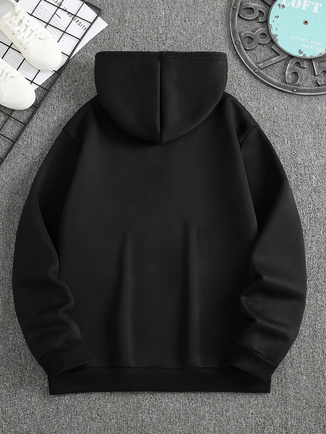 Sudadera con capucha de manga larga con estampado gráfico de montaña, informal, holgada, para hombre, de otoño e invierno, cálida.